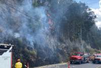 Los bomberos atienden la emergencia en El Trébol