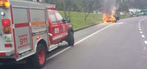 El veh&iacute;culo se incendi&oacute; a la altura del sector Monte Olivo.