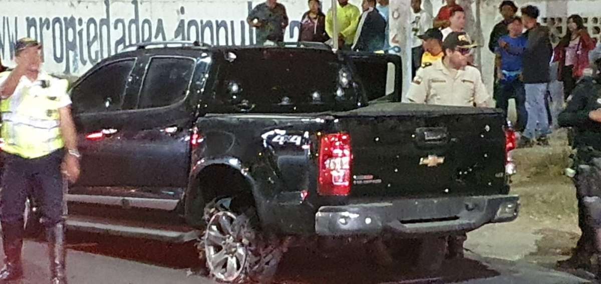 La camioneta en la que viajaba Pancho Tamariz con su esposa.