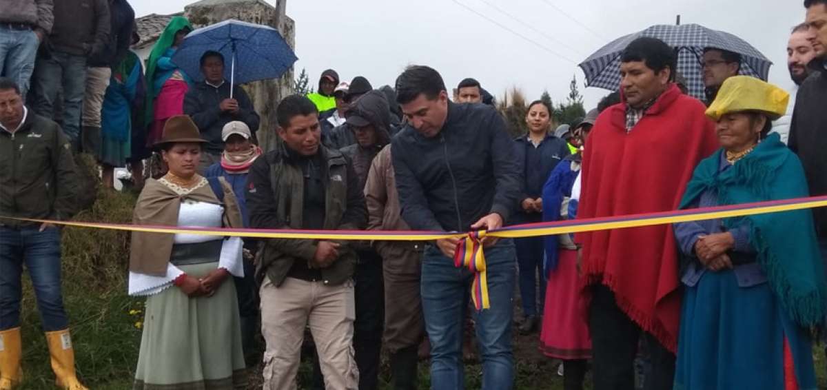 Inauguraci&oacute;n del subproyecto de riego en la Comuna Jur&iacute;dica La Libertad a cargo del ministro de Agricultura y Ganader&iacute;a, Xavier Lazo.