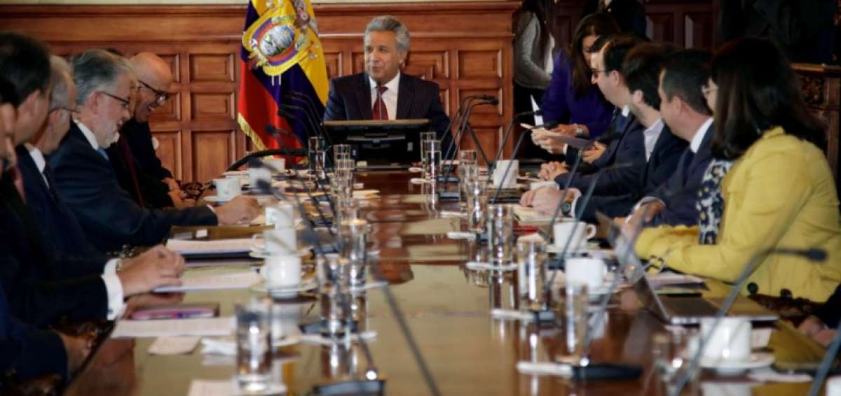 El presidente de la Rep&uacute;blica, Len&iacute;n Moreno, mantuvo un encuentro con representantes del sistema financiero privado del pa&iacute;s.