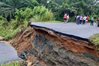 Fuertes lluvias causaron el colapso de la vía Salima-Chamanga en Esmeraldas
