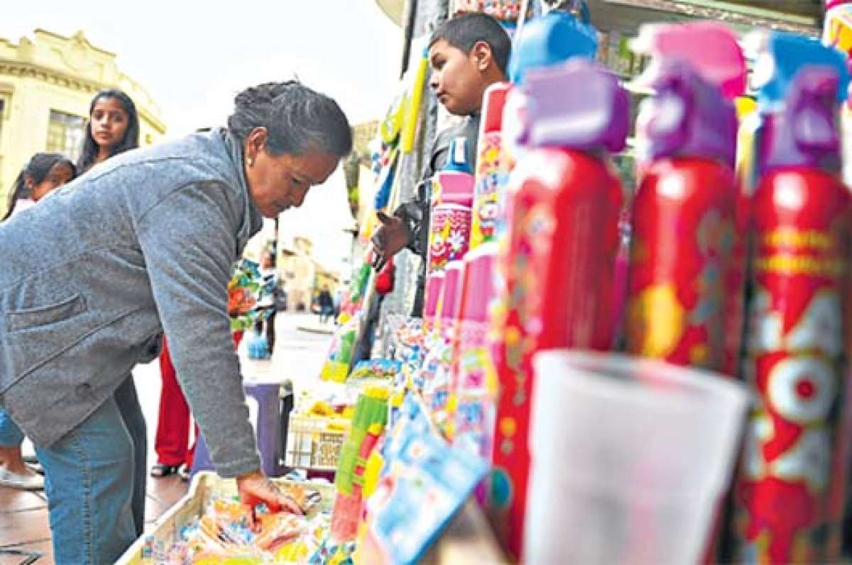 En Comercial Aguirre, la propietaria sum&oacute; el stock de productos del a&ntilde;o anterior. Foto: Jos&eacute; Luis LLivisaca