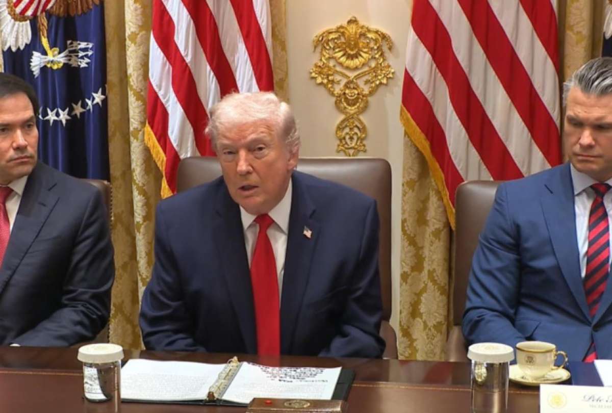 El presidente Donald Trump durante el anuncio.