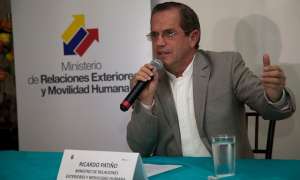 El Canciller se&ntilde;al&oacute; que el Gobierno ecuatoriano "no aceptar&aacute; que la cooperaci&oacute;n se use como un instrumento de supervisi&oacute;n". Foto: Cortes&iacute;a Canciller&iacute;a