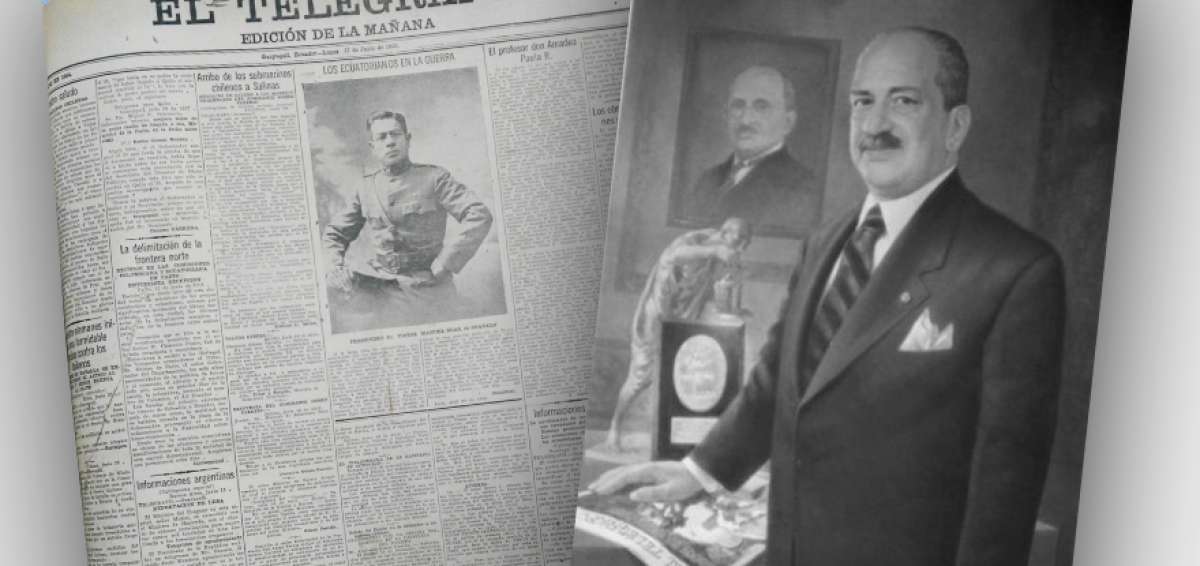 Izq.: Esta es la edici&oacute;n del Diario EL TEL&Eacute;GRAFO, del lunes 17 de junio de 1918. Der.: Su pintura estuvo durante a&ntilde;os en la direcci&oacute;n del diario EL TEL&Eacute;GRAFO.