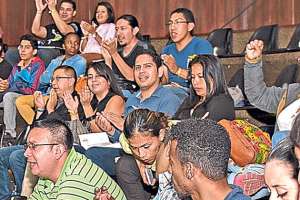 Los dirigentes elaboraron un manifiesto luego de las conversaciones y convocaron a los j&oacute;venes al encuentro general ELAP, que ser&aacute; en septiembre en el pa&iacute;s. Foto: Daniel Molineros / El Tel&eacute;grafo