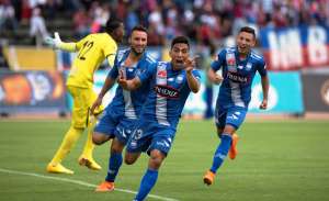 &Aacute;ngel Mena marc&oacute; el gol que le signific&oacute; a Emelec alcanzar la final. Foto: Marco Salgado / El Tel&eacute;grafo