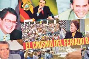 En la gr&aacute;fica se observan algunos de los actores del nefasto feriado bancario de 1999. Foto: Internet