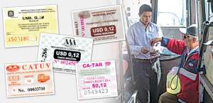 A pesar de que el sistema de compensaci&oacute;n acord&oacute; que el pasaje para personas con discapacidad fuera de 10 centavos, los buses no tienen un ticket con ese valor. Gr&aacute;fico El Tel&eacute;grafo