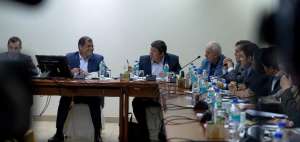 El presidente Rafael Correa, reunido con las autoridades del sector de Seguridad.