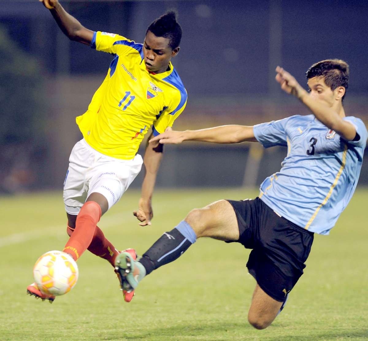 La selecci&oacute;n ecuatoriana derrot&oacute; 1-0 a Uruguay en el primer partido del hexagonal final del Sudamericano Sub-17. Comparte el segundo lugar con Argentina. Foto: AFP
