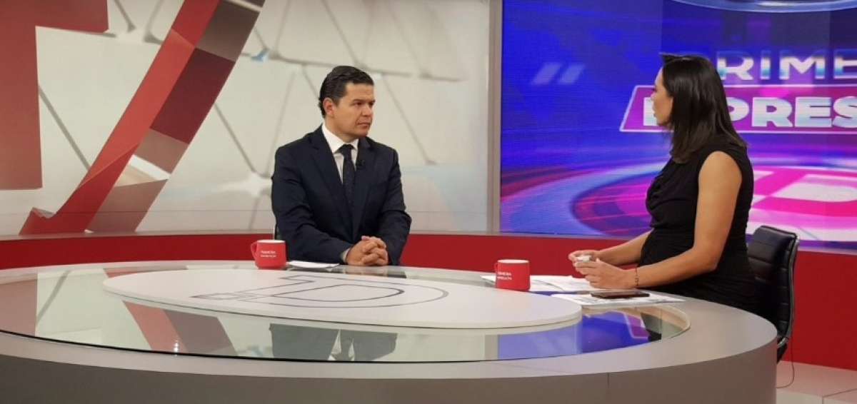 Juan Sebasti&aacute;n Rold&aacute;n, secretario particular del presidente Len&iacute;n Moreno, durante una entrevista en el programa Primera Impresi&oacute;n de Ecuador TV.