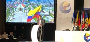 El ministro Mart&iacute;nez durante la sesi&oacute;n inaugural de la reuni&oacute;n anual de las Asambleas de Gobernadores del BID.
