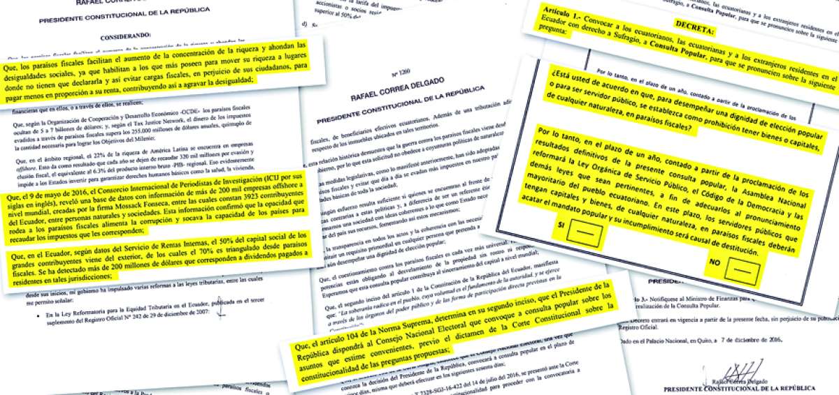 El Decreto Ejecutivo sobre la consulta popular fue remitido ayer por el Mandatario al Consejo Nacional Electoral. 