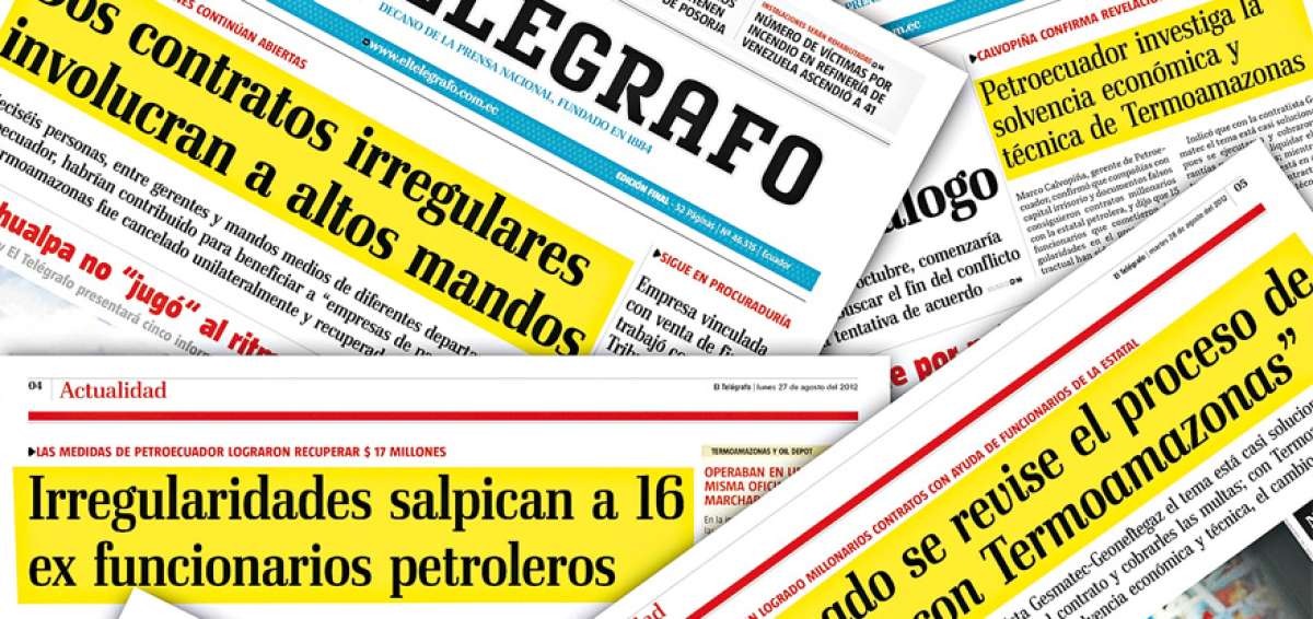 En 2012 EL TEL&Eacute;GRAFO ya revel&oacute; actos de corrupci&oacute;n en la estatal Petroecuador