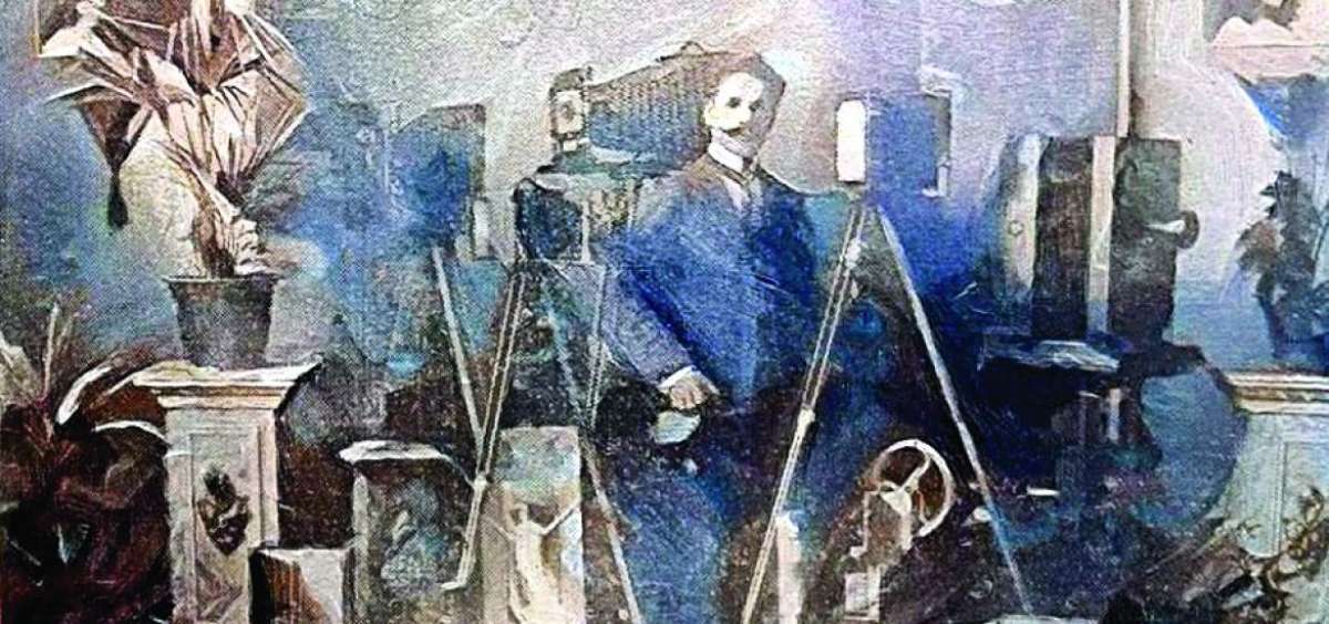 Jos&eacute; Rodr&iacute;guez Gonz&aacute;lez en su estudio fotogr&aacute;fico (Guayaquil, inicios del siglo XX).