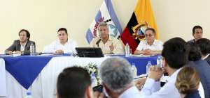 El Mandatario durante el Gabinete Ampliado en Guayaquil.