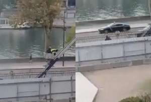 Nuevos videos muestran cómo los autores del robo de joyas en el Louvre escaparon con calma desde una ventana del segundo piso utilizando una grúa móvil.