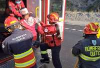 Las personas heridas en el accidente fueron trasladadas a una casa de salud en Quito