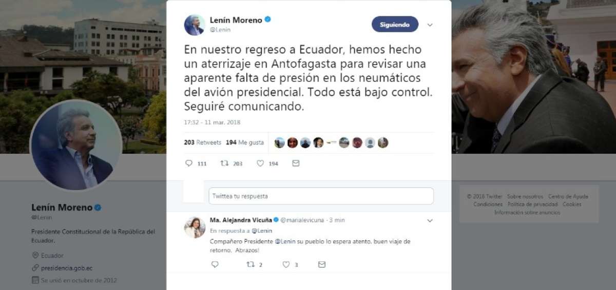 Avi&oacute;n presidencial realiz&oacute; aterrizaje emergente en Antofagasta