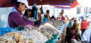El comercio de mariscos se realiza con normalidad en el mercado de San  Roque, en la capital.