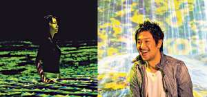 En la imagen de la izquierda est&aacute; una integrante del grupo, quien posa en una instalaci&oacute;n que semeja un campo de cultivo de arroz. En la foto derecha  aparece el cofundador del colectivo TeamLab, Toshiyuki Inoko, de 41 a&ntilde;os, en una cascada de flores. . Ambos est&aacute;n en el museo de Mori Building.