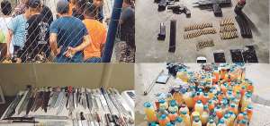En la requisa se encontr&oacute; armamento pesado, as&iacute; como municiones, armas blancas, licor y celulares.