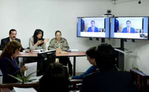 Fue instalada la audiencia de juzgamiento utilizando el recurso de  videoconferencia. Foto: &Aacute;lvaro P&eacute;rez