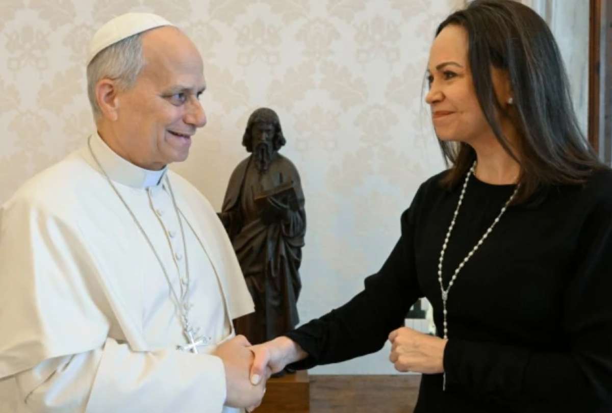 Machado se re&uacute;ne con el papa Le&oacute;n XIV en una audiencia privada en el Vaticano.