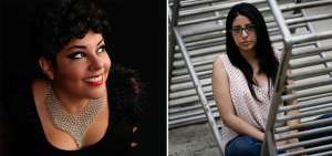 Izquierda: Mar&iacute;a Fernanda Ampuero y M&oacute;nica Ojeda, destacadas escritoras guayaquile&ntilde;as.