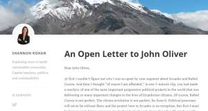 Bloguera canadiense cuestiona a John Oliver por burla a Correa