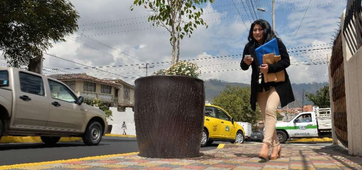 Los macetones llaman la atenci&oacute;n de los visitantes y ya son parte de la cotidianidad ambate&ntilde;a.