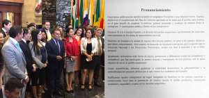 El presidente de la Asamblea, Jos&eacute; Serrano, brind&oacute; una rueda de prensa tras la reuni&oacute;n de 4 horas que tuvo el bloque. En el documento se observa la resoluci&oacute;n tomada.