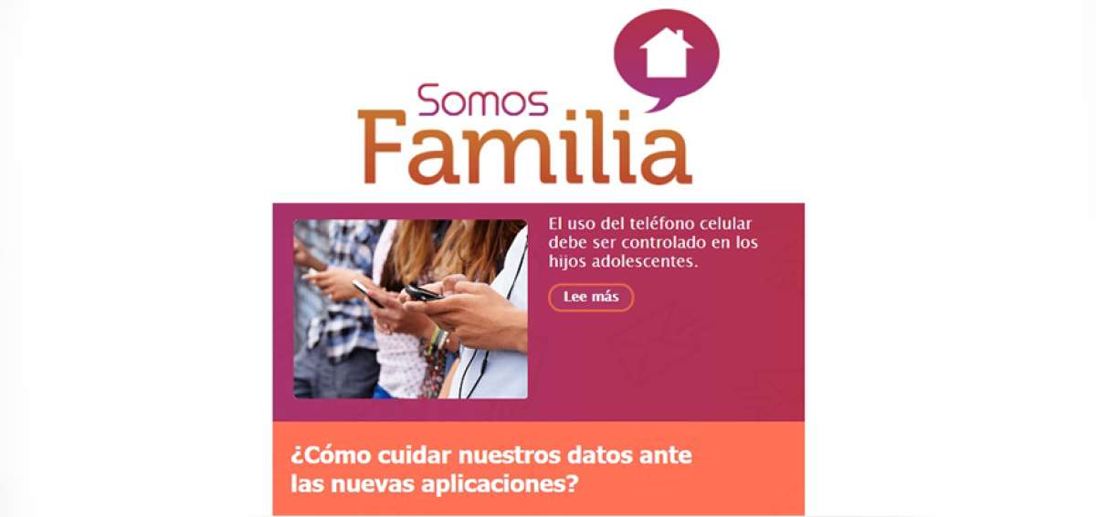 El Newsletter Somos Familia circula los martes. Los lectores, para recibirlo gratuitamente, deben registrarse en el portal electr&oacute;nico de EL TEL&Eacute;GRAFO.  