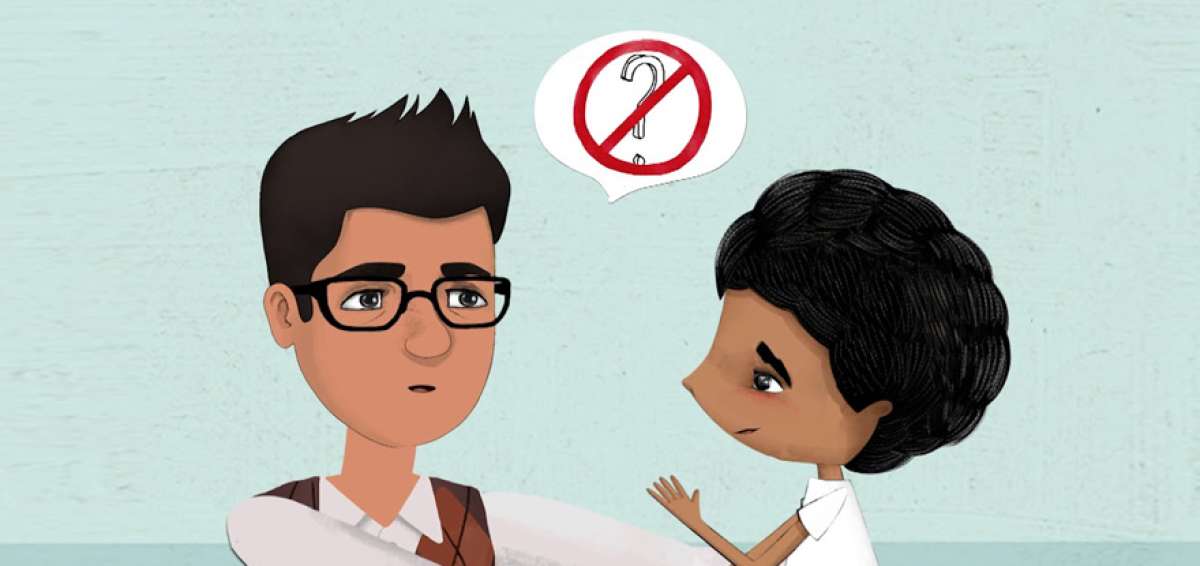 En esta imagen se ense&ntilde;a que los profesores no deben investigar al ni&ntilde;o con preguntas que lo revictimicen.
