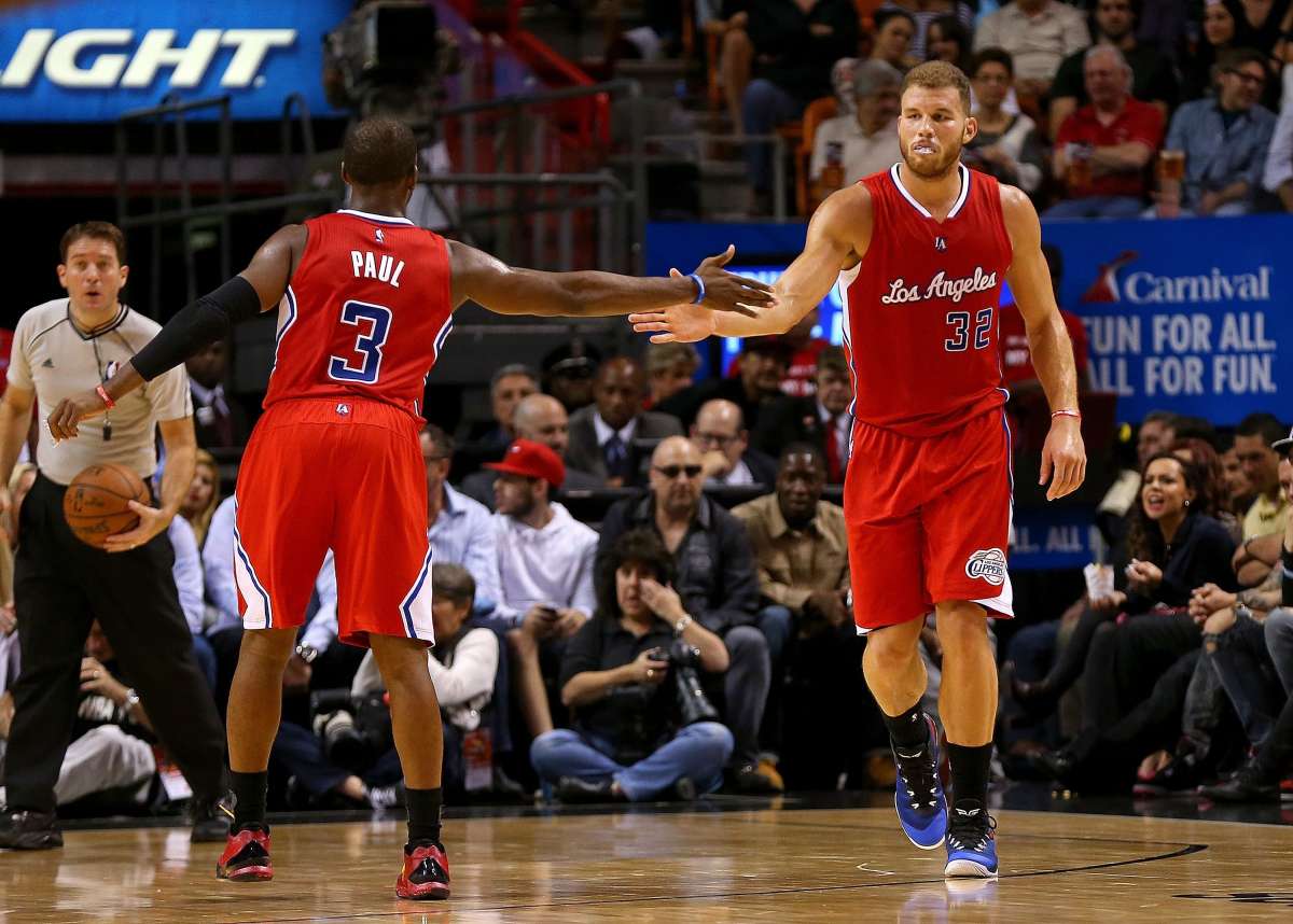 La dupla Chris Paul-Blake Griffin hizo 52 puntos para los Clippers anoche. Foto: AFP