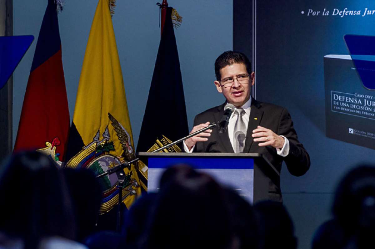 El procurador general del Estado, Diego Garc&iacute;a, explic&oacute; en la reuni&oacute;n de Par&iacute;s los avances logrados. Foto: Archivo/El Tel&eacute;grafo