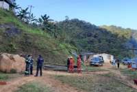 Dos hombres fueron rescatados tras el derrumbe en una mina en el Azuay