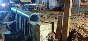 Los trabajos realizados en el km. 24 de la V&iacute;a a la Costa consistieron en cambiar un tramo del acueducto de 700 mm, que presentaba una fuga.