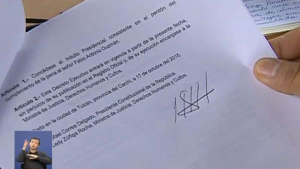 Presidente indulta a padre de familia y pide reformas al COIP