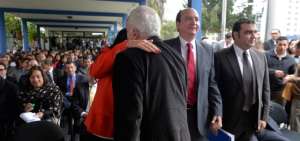 Baca Mancheno acudi&oacute; el lunes al acto de rendici&oacute;n de cuentas del fiscal saliente Galo Chiriboga.