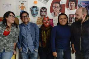 Paula V&aacute;zquez, Juan Carlos Le&oacute;n, Melissa Mej&iacute;a, Kryss Tamayo, Antoine C&aacute;rdenas y Juan Carlos Uvidia  han hecho de &lsquo;El Diferencial&rsquo; un espacio libre donde confluyen ideas y l&iacute;neas de trabajo. Foto: Andr&eacute;s Darquea│El Tel&eacute;grafo