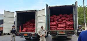 Aduana incauta 500 sacos de cebolla y 550 de arroz en operativos