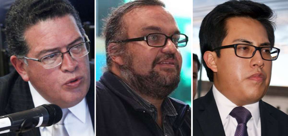 (De izq. a der.) Jos&eacute; Medardo Cadena, Freddy Pe&ntilde;afiel y Diego Fuentes asumen por encargo los puestos de los ministros salientes. 