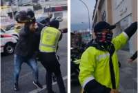 Ciudadanos golpean a agentes de tránsito