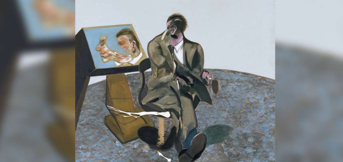Detalle de Retrato de George Dyer en un espejo, &oacute;leo de Francis Bacon, que ilustra la novela Complejo.