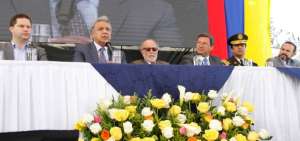 El presidente de la Rep&uacute;blica, Len&iacute;n Moreno, durante la inauguraci&oacute;n de la Unidad de Vigilancia Comunitaria Eugenio Espejo.