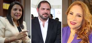 Los nuevos jueces de la Corte Constitucional: Roxana Silva, Francisco Buti&ntilde;&aacute; y Pamela Mart&iacute;nez. Foto: Cortes&iacute;a 