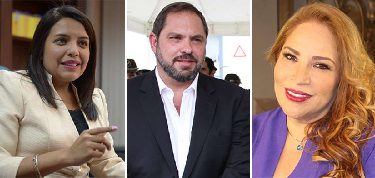 Los nuevos jueces de la Corte Constitucional: Roxana Silva, Francisco Buti&ntilde;&aacute; y Pamela Mart&iacute;nez. Foto: Cortes&iacute;a 